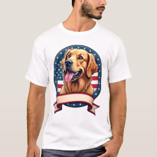 Camisa Patriótica Golden Retriever com Crista de F