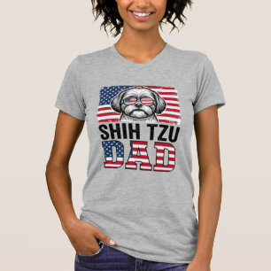 Camisa Patriótica para Cão Pai Shih Tzu Vintage De