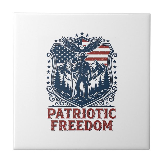 Camisa Patriótica Vector Graphic do Guarda Florest (Frente)