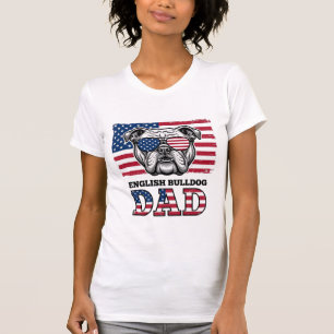 Camisa Patriótica Vintage de Papai Bulldog Inglês