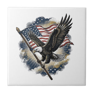 Camisa Patriótica Vintage Eagle Flag Design_1