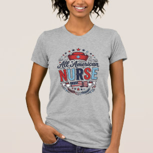 Camisa Patriótica Vintage Enfermeira Americana Tot
