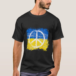 Camisa Paz Na Ucrânia Brasão Bandeira Ucrânia Paz 
