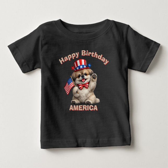 Camisa Pekingese (2af) Patriótico Kid (Frente)