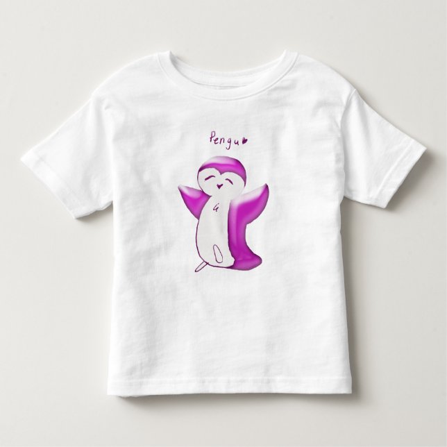 Camisa Pengu Happy Penguin(BrightPink) para crianç (Frente)