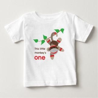 Camisa pequena do macaco do primeiro aniversario