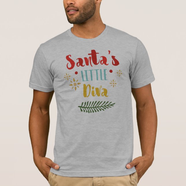 Camisa pequena do Natal | da diva do papai noel (Frente)