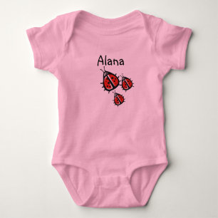 Camisa pequena personalizada do joaninha três