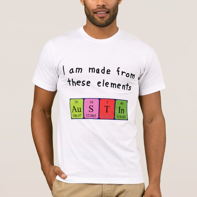 Camisa periódica do nome da mesa Austin (Frente)