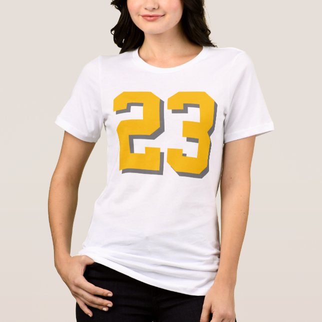 Camisa Personalizada 23, Tee De Combinação Tripla  (Frente)