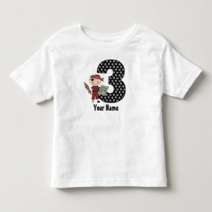 Camisa Personalizada aniversário de 3 anos Pirata