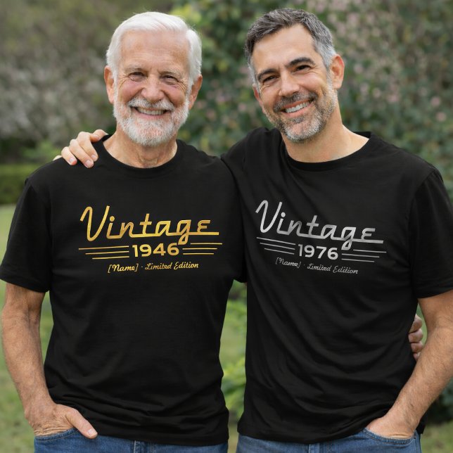 Camisa Personalizada Ano de Nascimento, Estilo Clá (Custom Birth Year Shirt, Classic Car Style Vintage T-Shirt, Personalized Gift for Any Age)