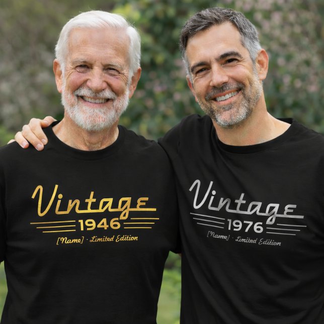 Camisa Personalizada Ano de Nascimento, Estilo Vin (Custom Birth Year Shirt, Classic Car Style Vintage T-Shirt, Personalized Gift for Any Age)
