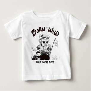 Camisa personalizada Born Wild com o nome da crian