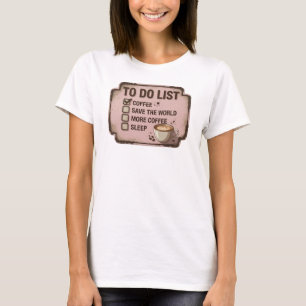 Camisa Personalizada CAFÉ PRIMEIRO SALVAR MUNDO Do