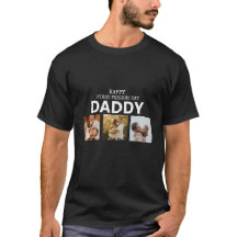 camisa personalizada com colagem de 3 fotos feliz