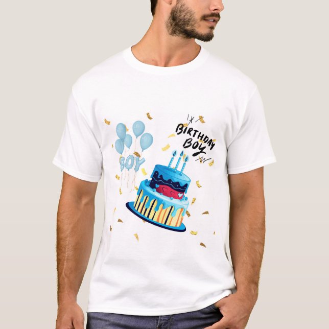 Camisa Personalizada com Design de Bolo de Anivers (Frente)