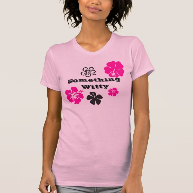 Camisa Personalizada com Flor Havaiana Rosa Choque (Frente)