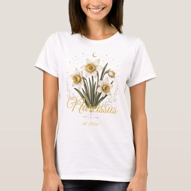 Camisa Personalizada com Nome e Flor de Nascimento (Frente)