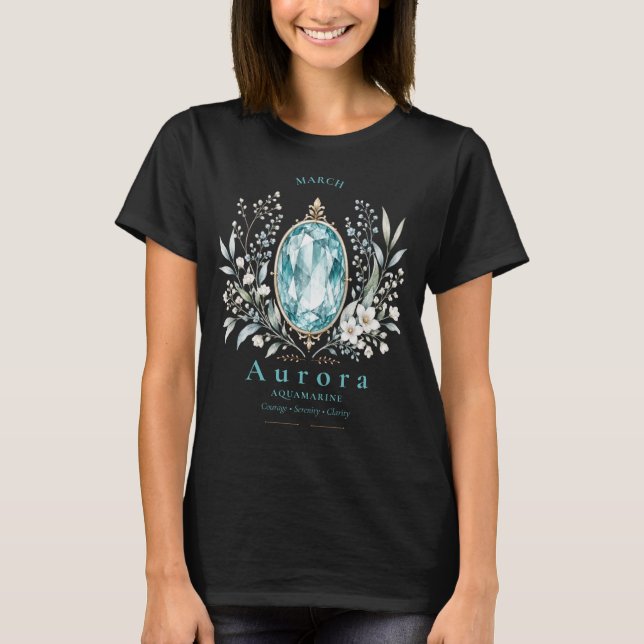 Camisa Personalizada com Pedra de Nascimento Aquam (Frente)