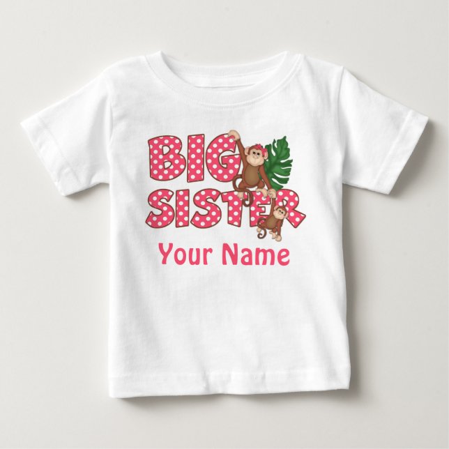 Camisa Personalizada Cor-de-Rosa-Rosa-Grande Irmã (Frente)