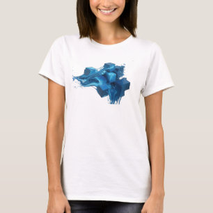 Camisa Personalizada Cubos Abstratos Azuis Elegant