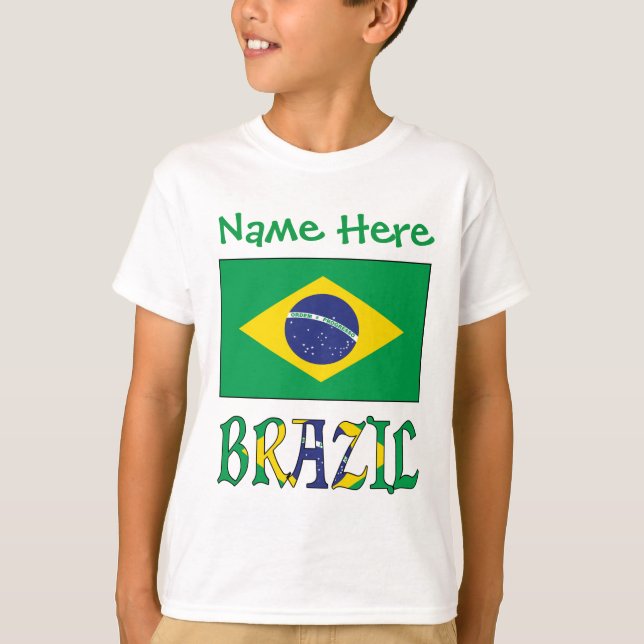 Camisa Personalizada da Bandeira do Brasil para Me (Frente)