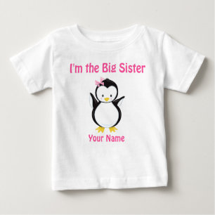 Camisa personalizada da irmã mais velha pinguim