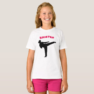 Camisa personalizada da menina do karaté