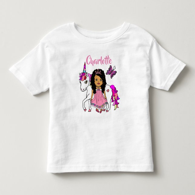 Camisa Personalizada da Princesa e Unicórnio Bonit (Frente)