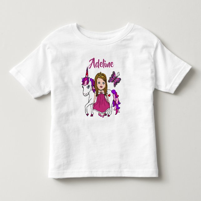 Camisa Personalizada da Princesa e Unicórnio Bonit (Frente)