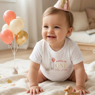 Camisa Personalizada de 1º Aniversário Silly Goose