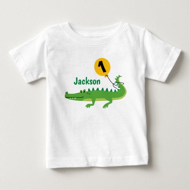 camisa personalizada de aniversário de jacaré snap (Frente)