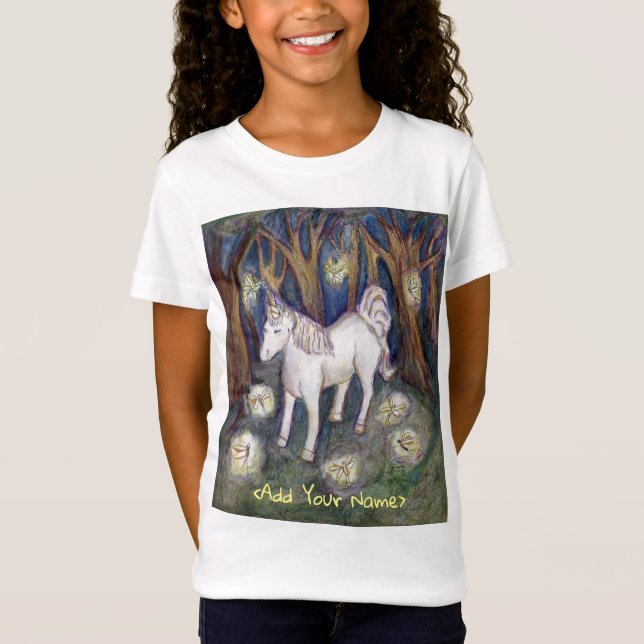 Camisa Personalizada De Arte Fada Unicorn Forest F (Frente)