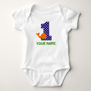 Camisa Personalizada de Baleia primeiro aniversari