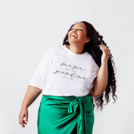 Camisa Personalizada de Caligrafia Mama/Avó