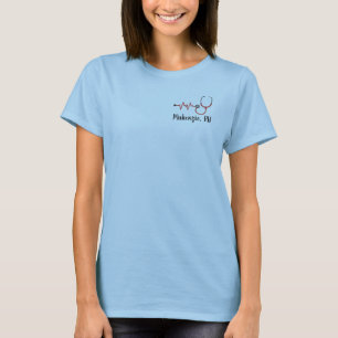 Camisa Personalizada de Enfermeira com Nome, RN Re