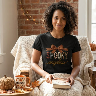 Camisa Personalizada de Fantasma com Laço Fofo, Pr