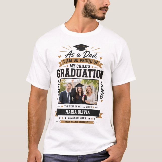 Camisa Personalizada de Formatura do Papai Orgulho (Frente)
