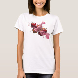 Camisa Personalizada de Maçã Abstrata Rosa Edgy