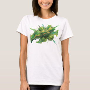 Camisa Personalizada de Maçã Abstrata Verde Bonita