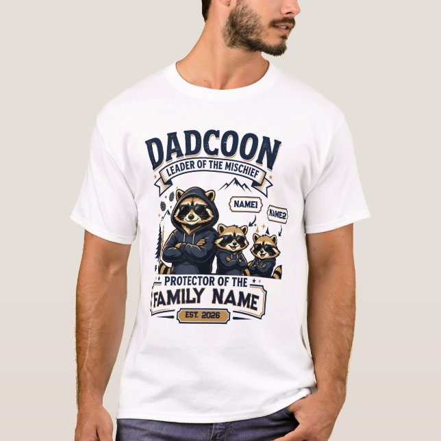 Camisa Personalizada de Pai Mapache Dadcoon para 2 (Frente)
