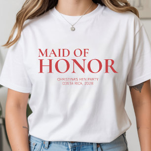 Camisa Personalizada de Presente para a Dama de Ho