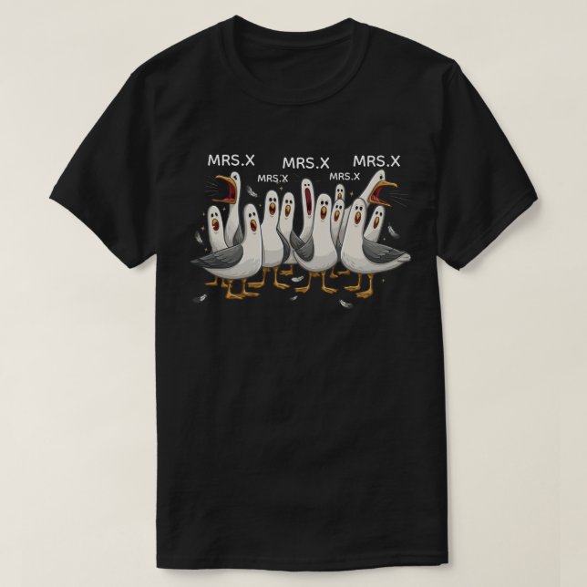 Camisa Personalizada de Professor com Gaivotas, Ca (Frente do Design)