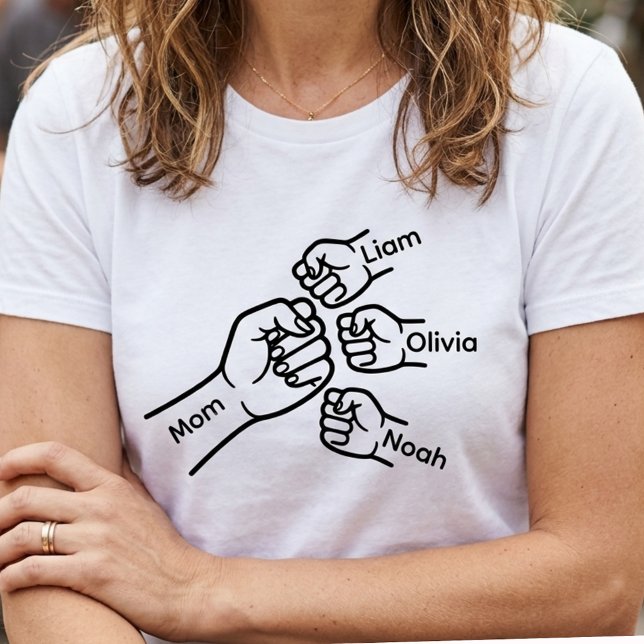Camisa Personalizada do Dia das Mães com Nomes dos (Criador carregado)