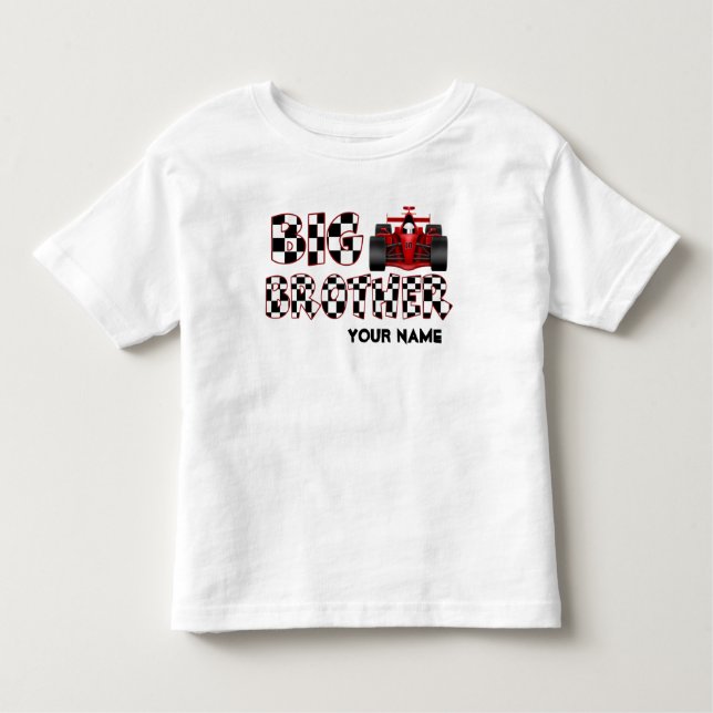Camisa Personalizada Do Grande Irmão Race Car (Frente)