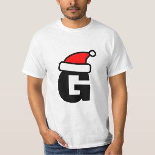Camisa personalizada do Natal t do monograma do