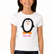 Camisa personalizada do pinguim para meninas