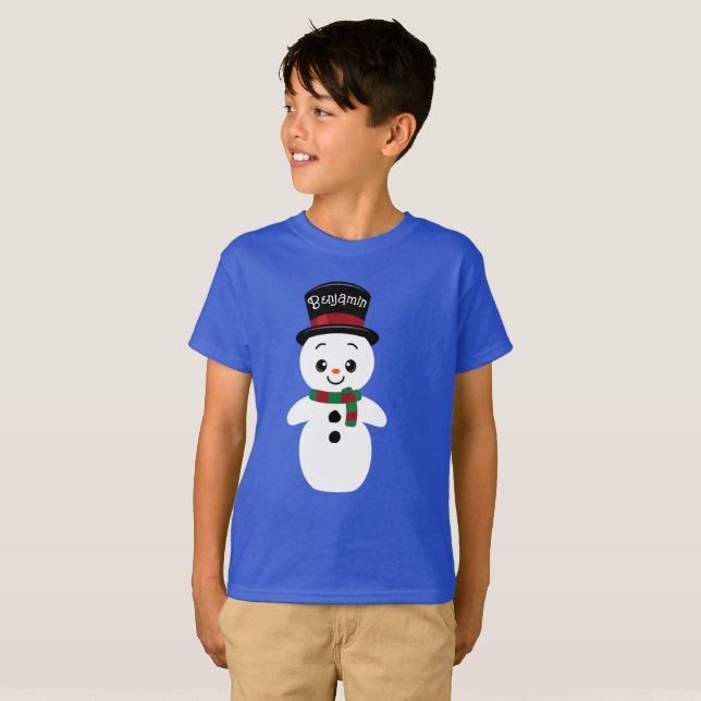 Camisa personalizada do Snowman T (Frente Completa)