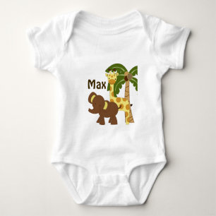 Camisa personalizada dos animais do bebê da selva